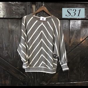 Striped long sleeved lightweight sweater